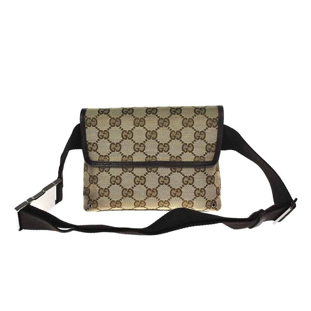 Authentic Gucci brown monogram canvas waist bag fanny pack bum bag - Picture 5 of 14